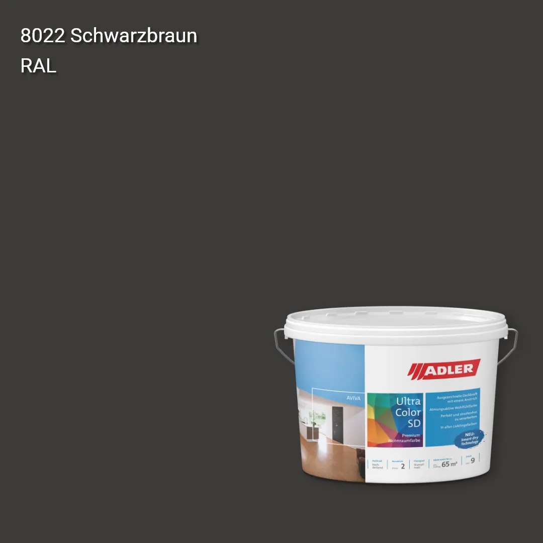 Інтер'єрна фарба Aviva Ultra-Color SD колір RAL 8022, Adler RAL 192