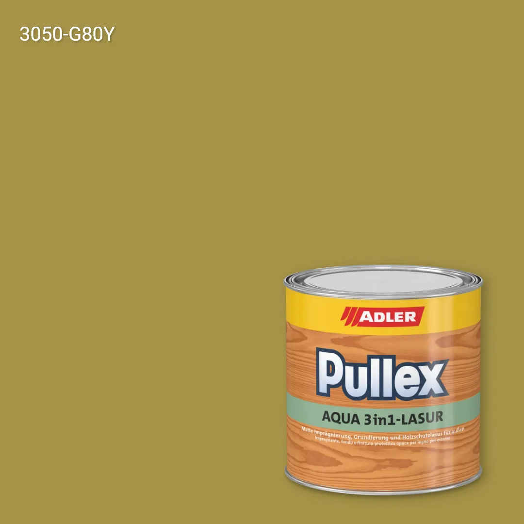 Лазур для дерева Pullex Aqua 3in1-Lasur колір NCS S 3050-G80Y, Adler NCS S