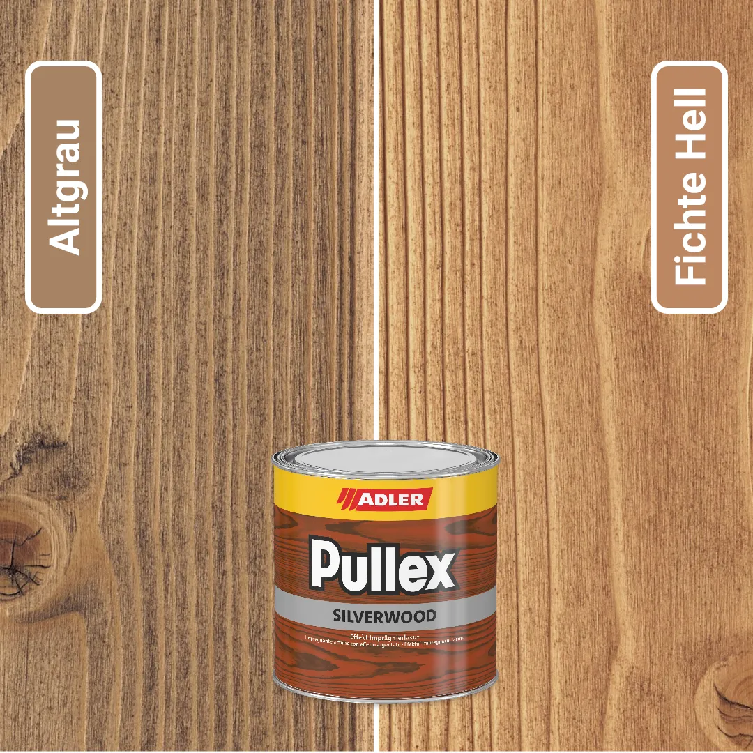 Altgrau та Fichte Hell в лазурі Pullex Silverwood